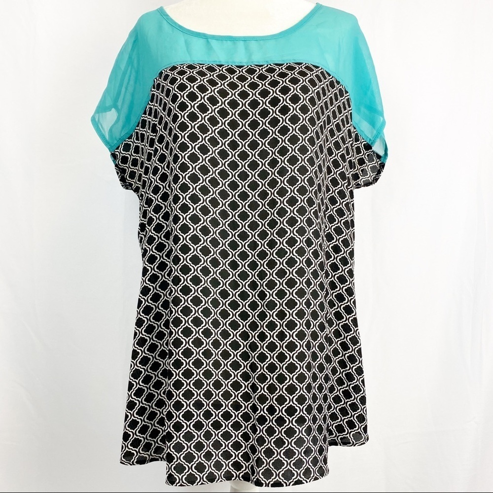 Maurices Women's Knit Tunic Top Teal Semi Sheer